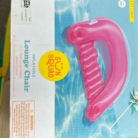 Sit N Float Inflatable Lounge 60 X 39 1 Pack Pink - Picture 1 of 2